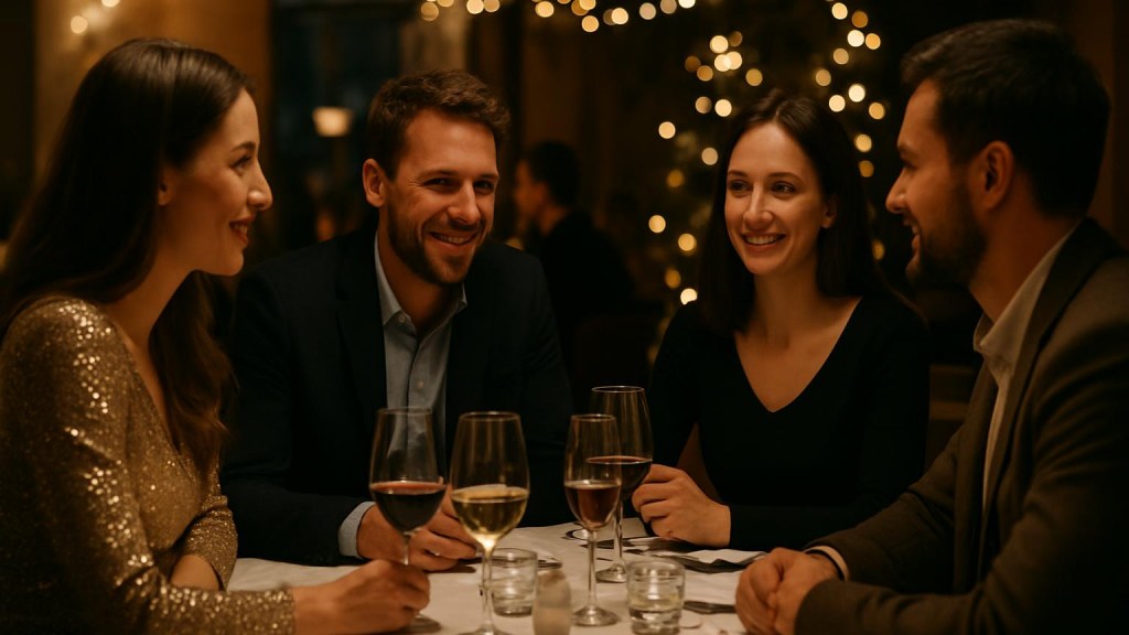 Capodanno da soli a Ferrara: come scegliere il contesto giusto Gruppo di adulti in contesto conviviale per Capodanno